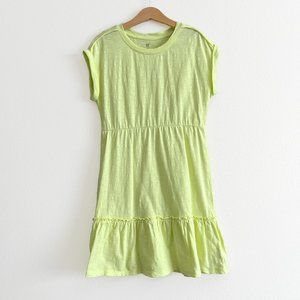 Gap Girls Slub Cotton Dress Neon Yellow size M